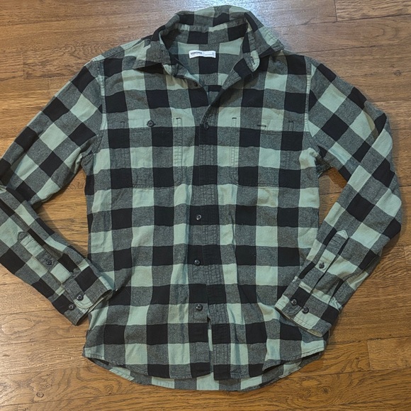 Sonoma Plaid Button Down Shirt, Men’s Size Small, 100% Cotton! Greenish Blue - Picture 1 of 6